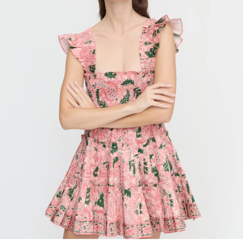Hill House Charlotte Nap Dress - Rose Calico Trellis